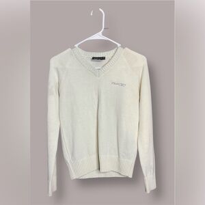 Vtg Cream V-Neck Reebok Sweater